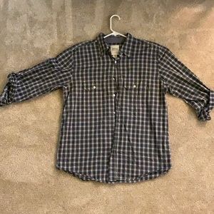 Basic Editions Patterned Dress Shirt Large